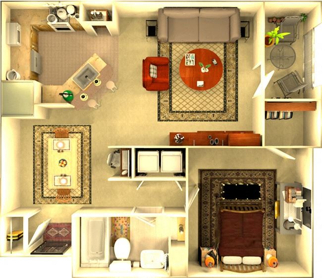 The Montreal 1 bedroom Floorplan